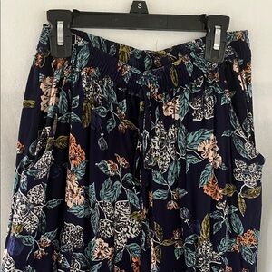Angie Navy Floral Women's Flowy Jogger Pants